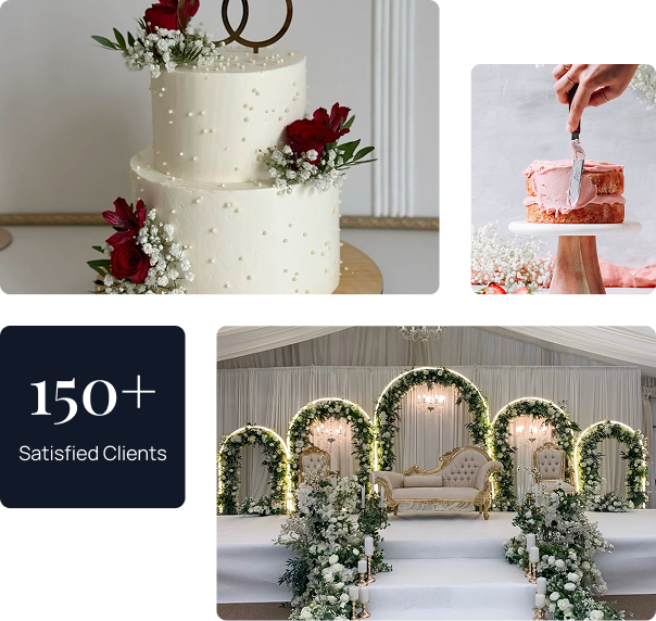 Gallery of custom celebration cakes showcasing Rose Cakes & Events.