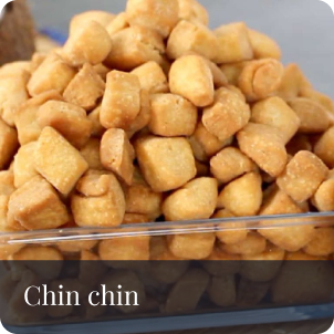 Crunchy chin chin snack pieces