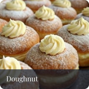 Glazed doughnut with sweet topping
